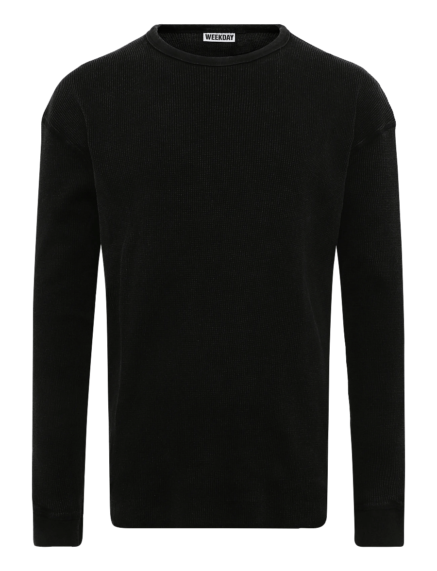 Weekday - Chuck Long Sleeve - langärmelige t-shirts - black - 0