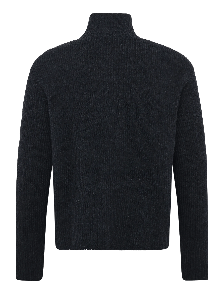 Weekday - Relaxed Wool-Blend Rib-Knit Zip Cardigan - pullover mit durchgehendem reißverschluss - blue dark - 1