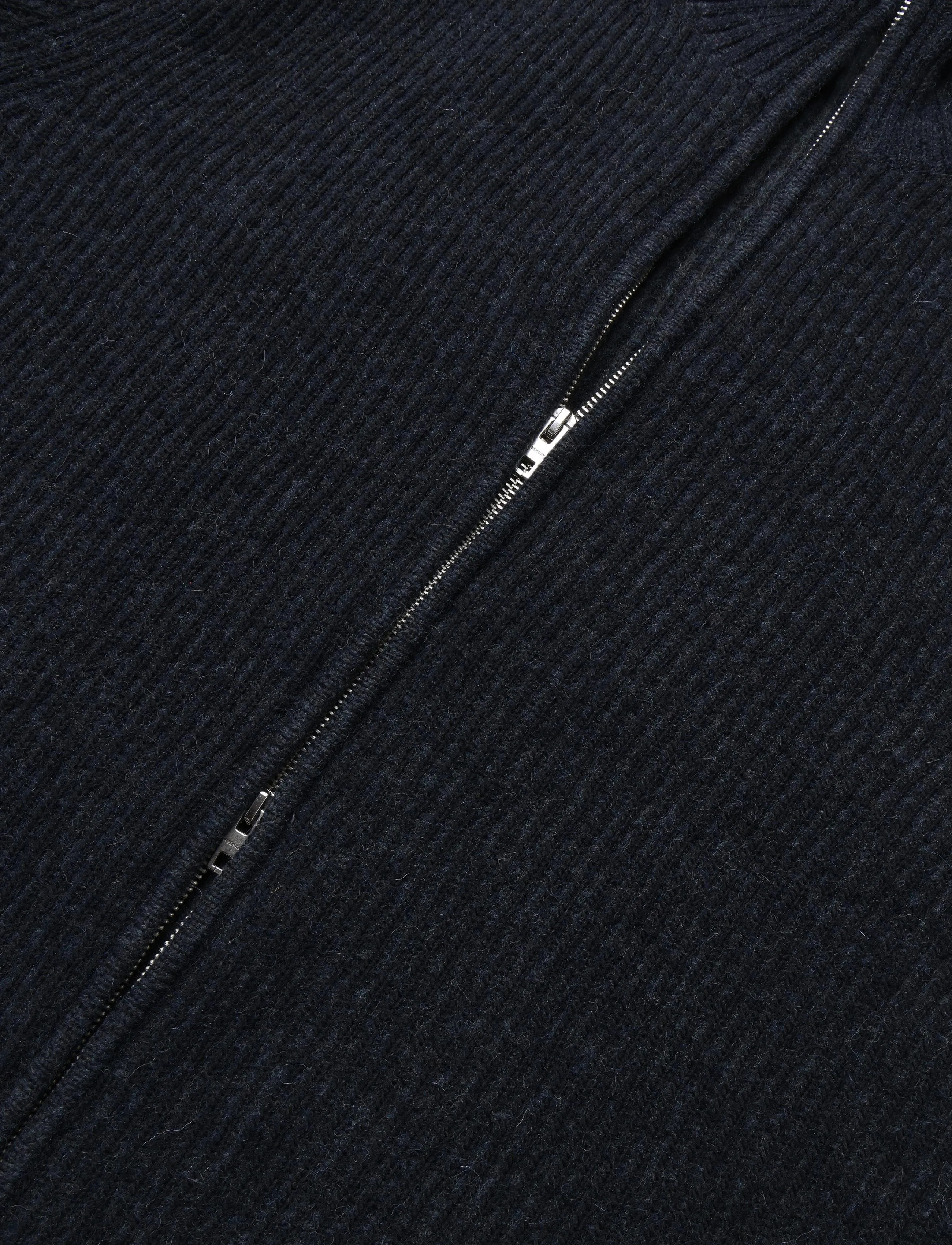 Weekday - Relaxed Wool-Blend Rib-Knit Zip Cardigan - pullover mit durchgehendem reißverschluss - blue dark - 3