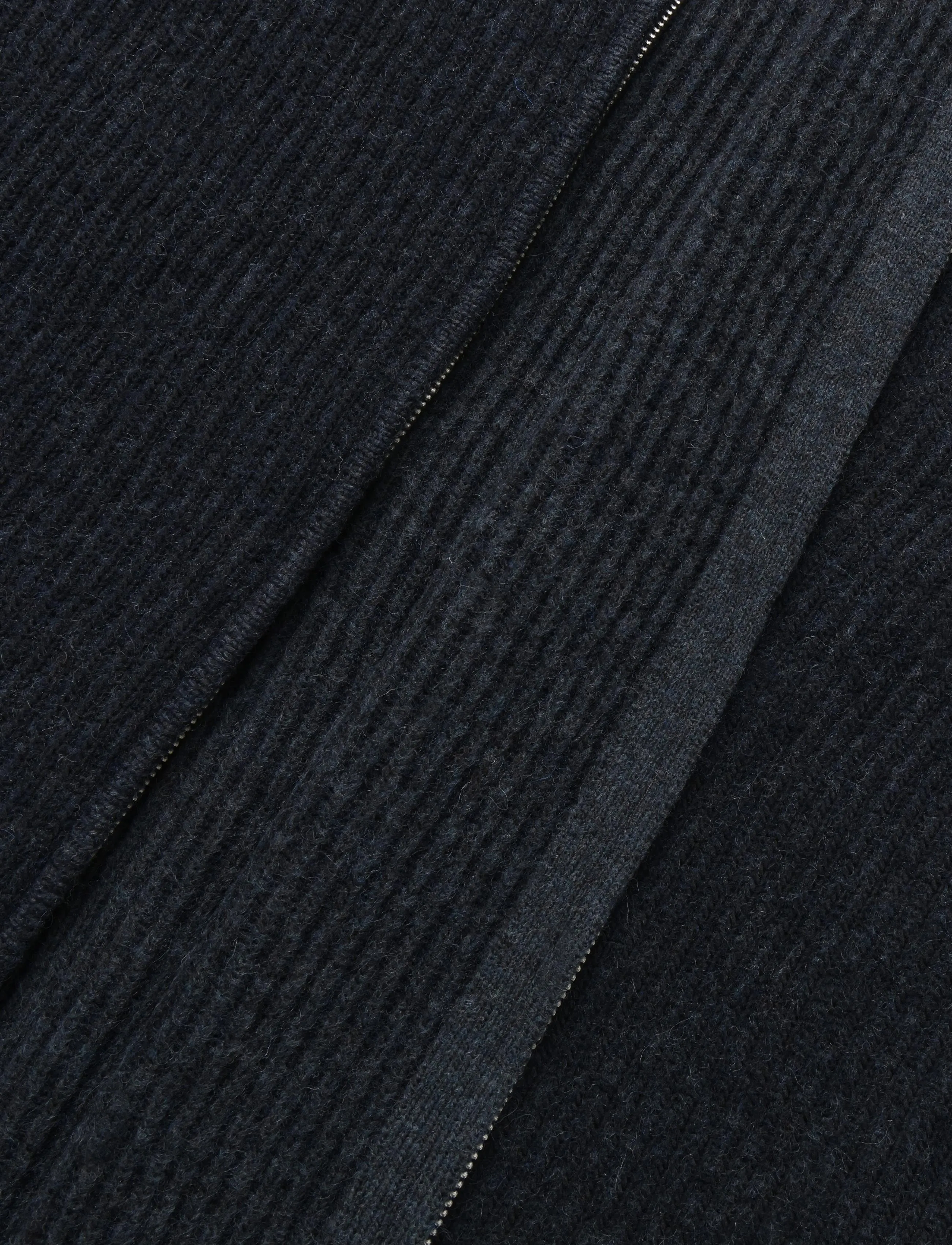 Weekday - Relaxed Wool-Blend Rib-Knit Zip Cardigan - pullover mit durchgehendem reißverschluss - blue dark - 4