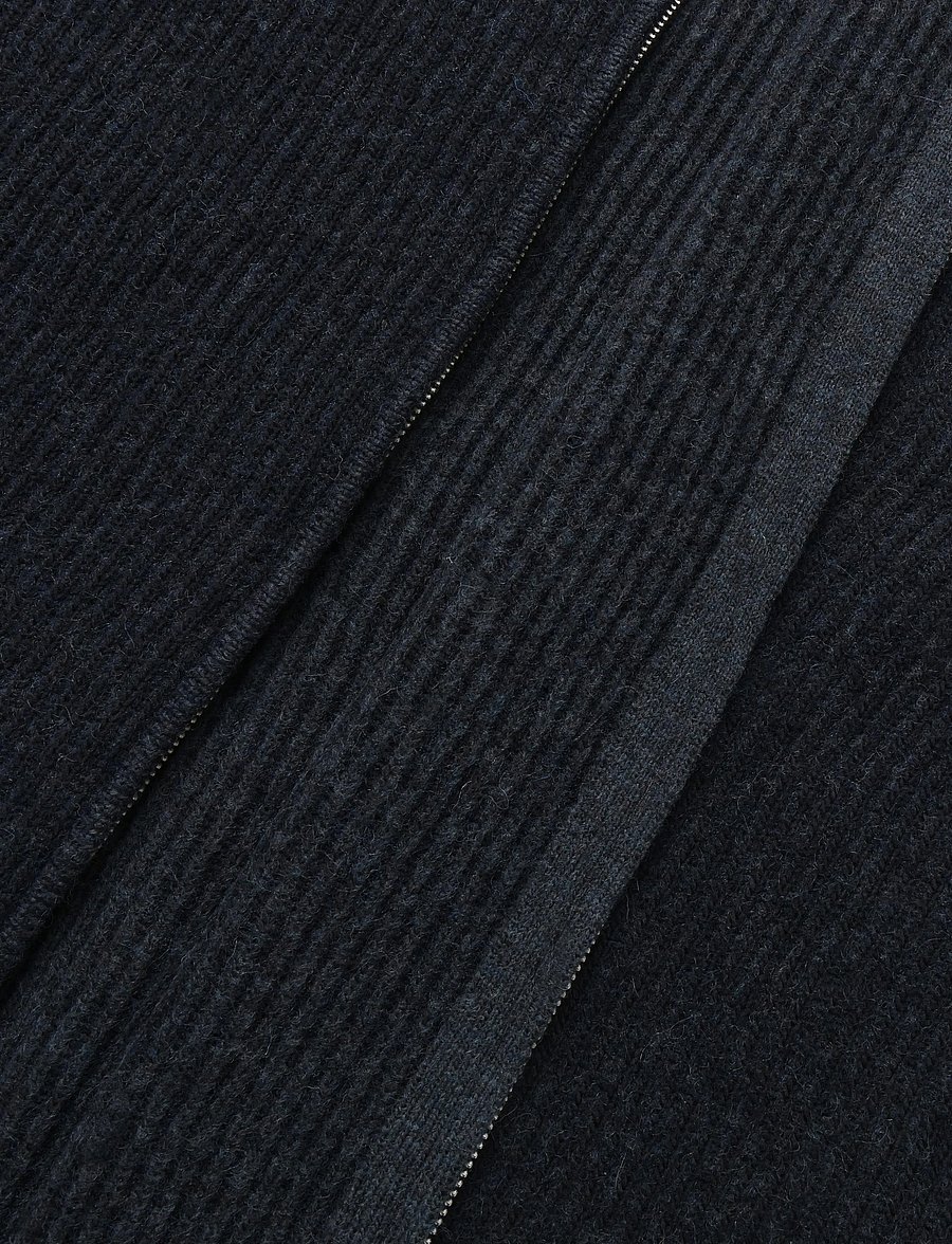 Weekday - Relaxed Wool-Blend Rib-Knit Zip Cardigan - pullover mit durchgehendem reißverschluss - blue dark - 4