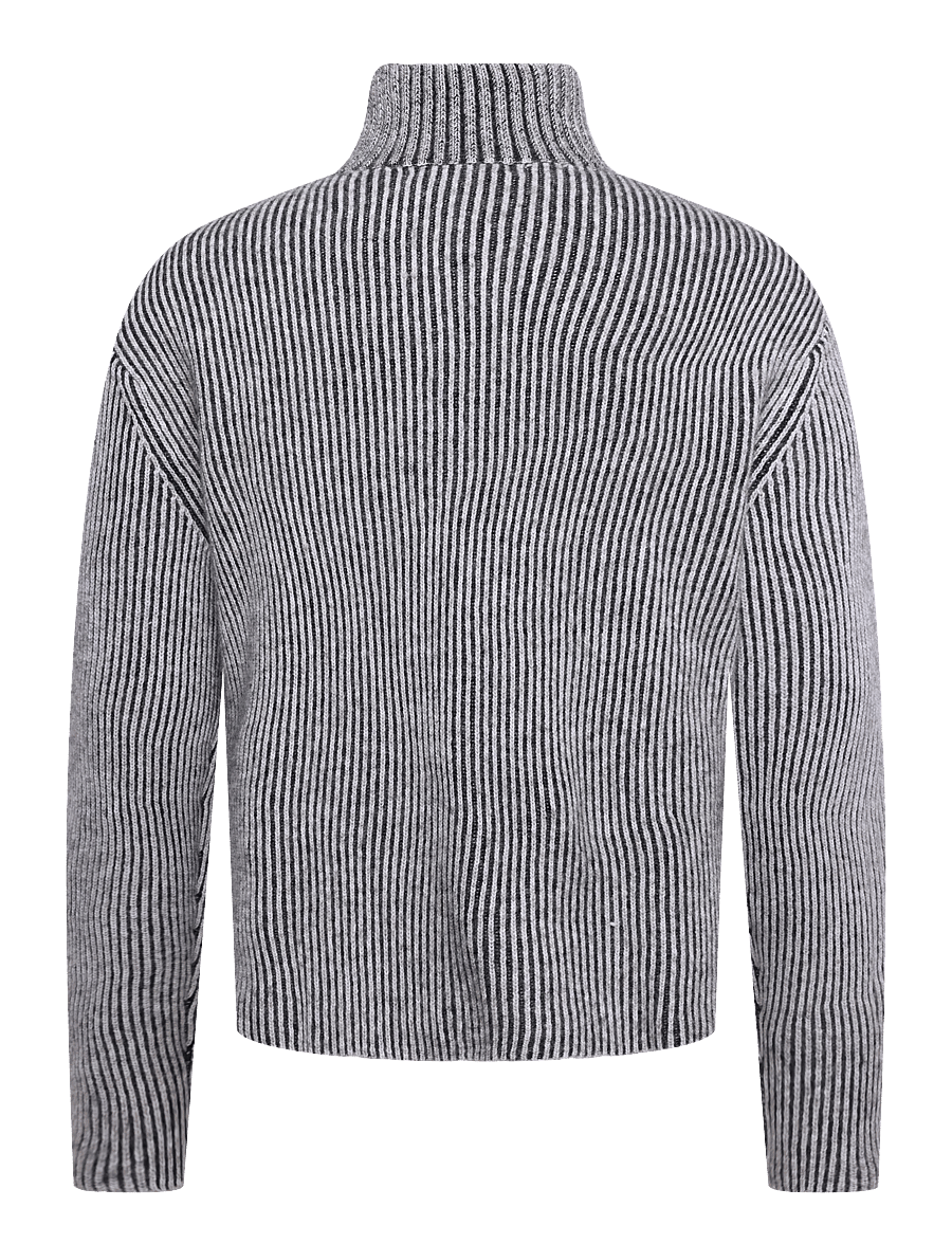 Weekday - Dennis Woolblend Cardigan - pullover mit durchgehendem reißverschluss - off white + black - 1