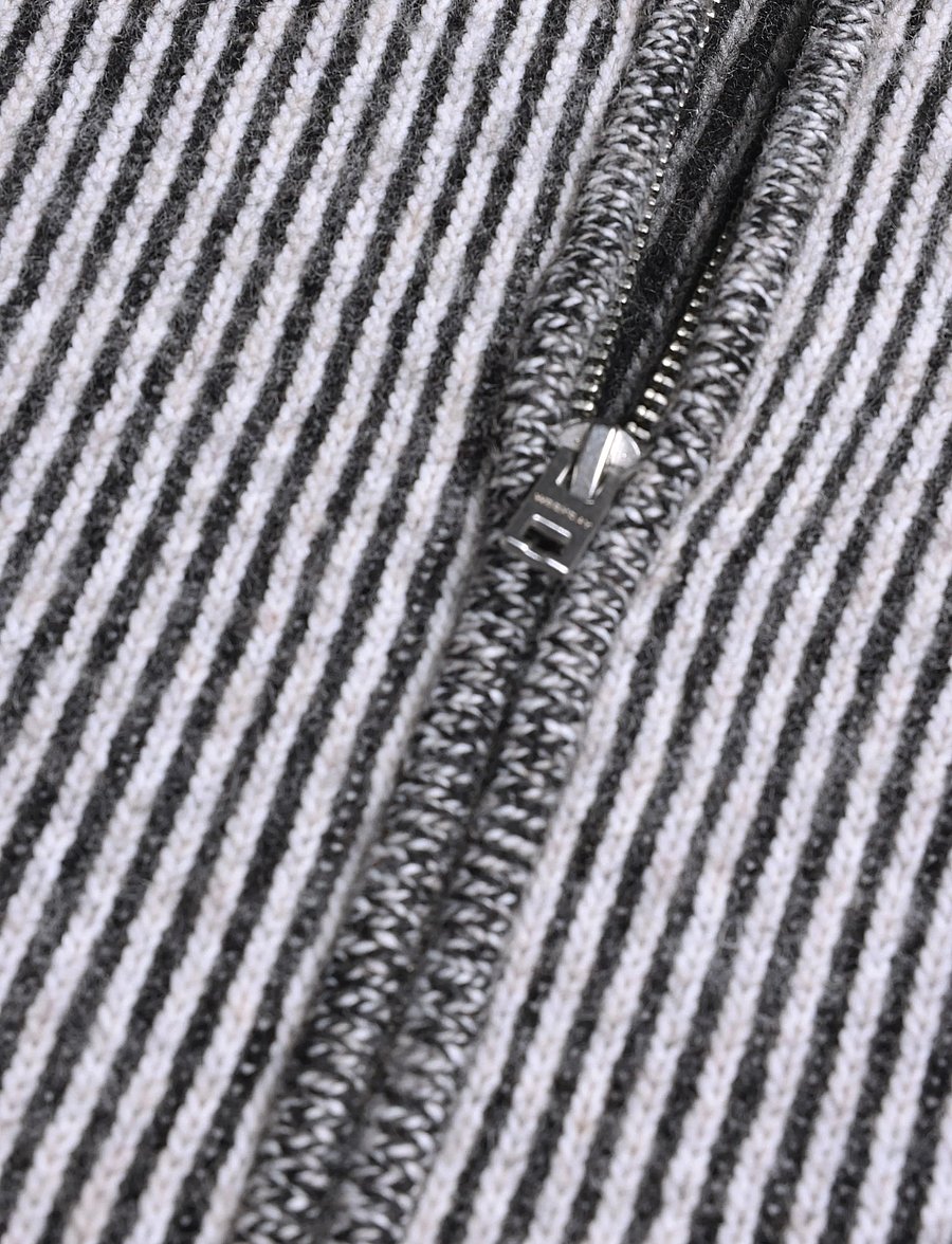 Weekday - Dennis Woolblend Cardigan - pullover mit durchgehendem reißverschluss - off white + black - 3