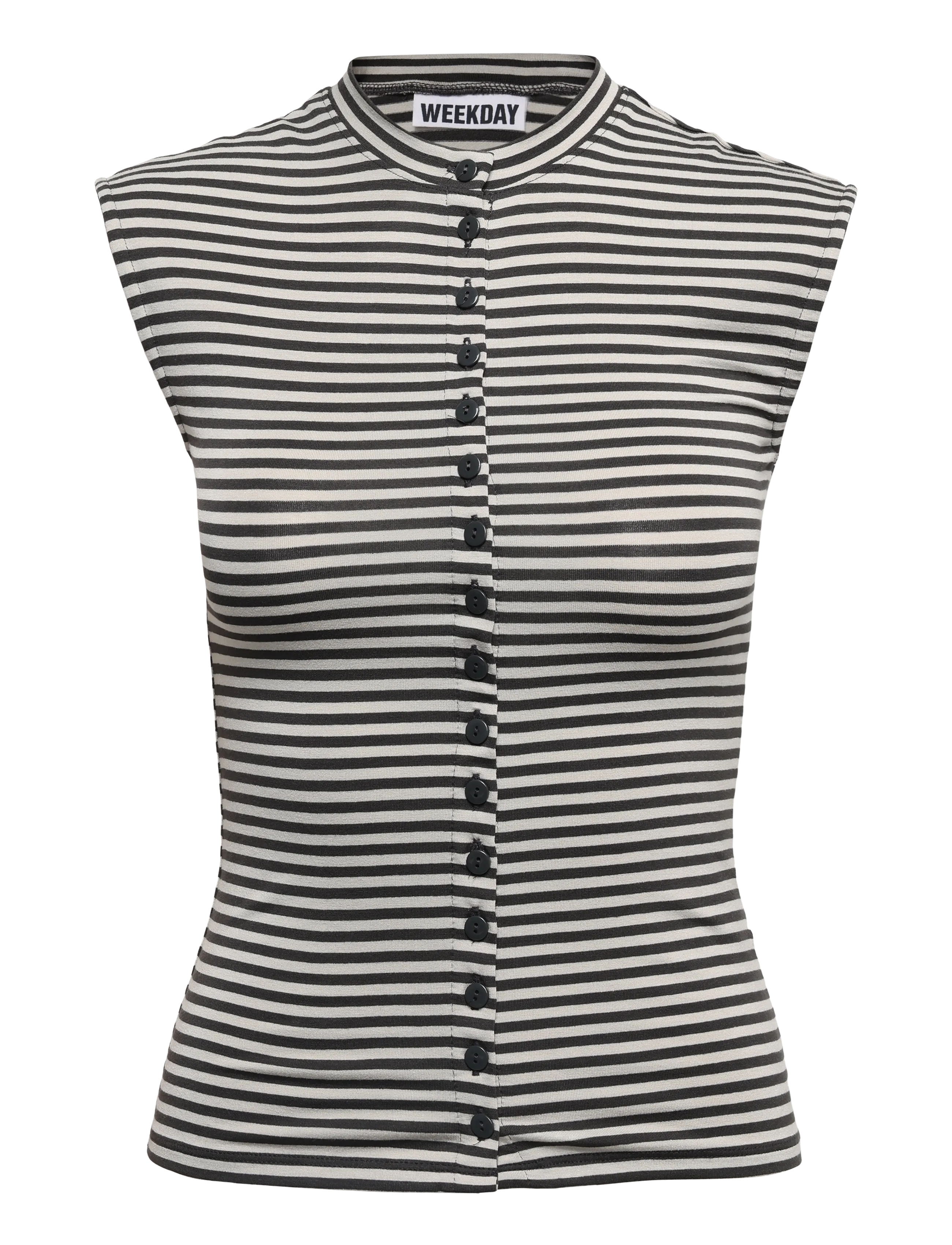 Weekday Button Up Top - Noor - GREY DARK / grey