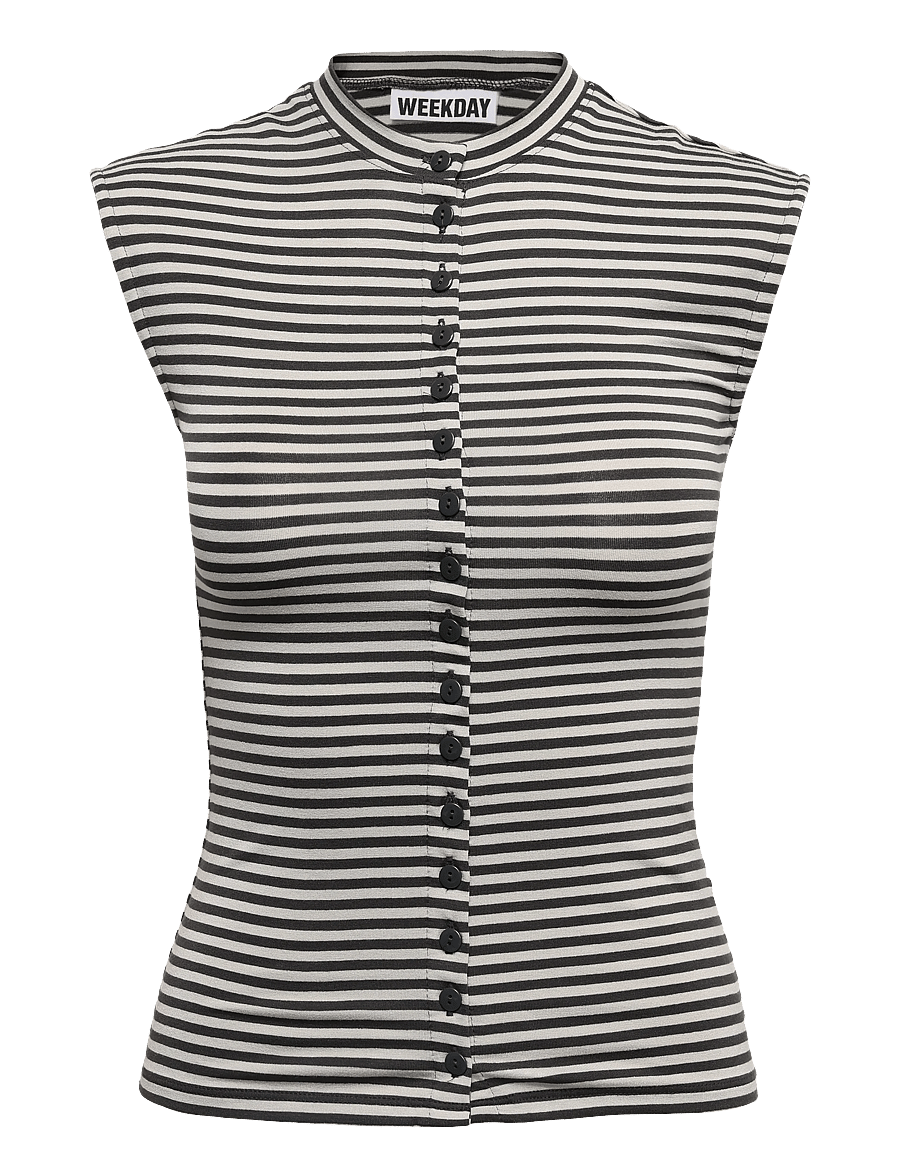 Weekday - Button Up Top - Ärmellose tops - grey dark - 0