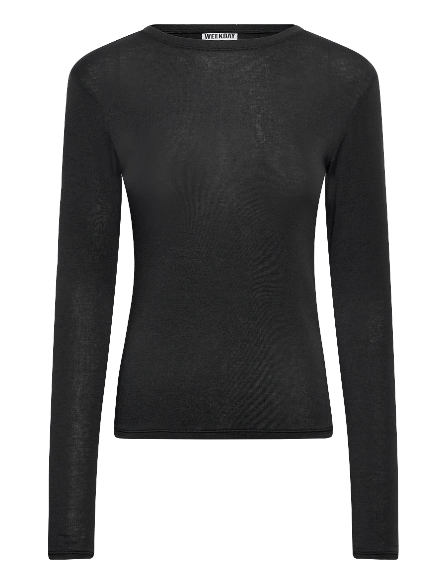 Weekday - Odina Wool Blend Slim LS - jumpers - black - 0