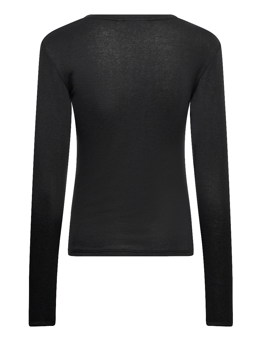 Weekday - Odina Wool Blend Slim LS - jumpers - black - 1
