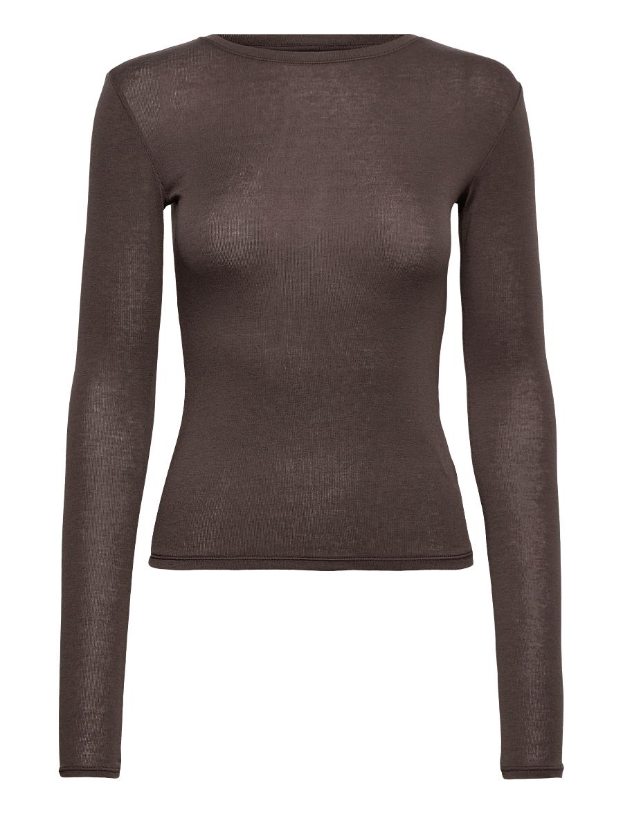 Weekday - Odina Wool Blend Slim LS - kampsunid - dark grey - 0