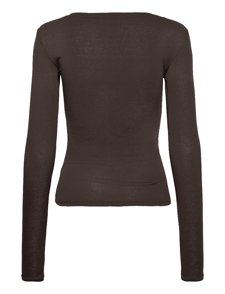 Weekday - Odina Wool Blend Slim LS - kampsunid - dark grey - 1