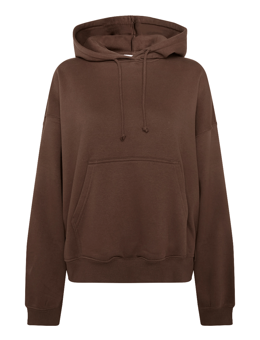 Weekday - Lotte Standard Hoodie - kapuutsiga pusad - dark brown - 0