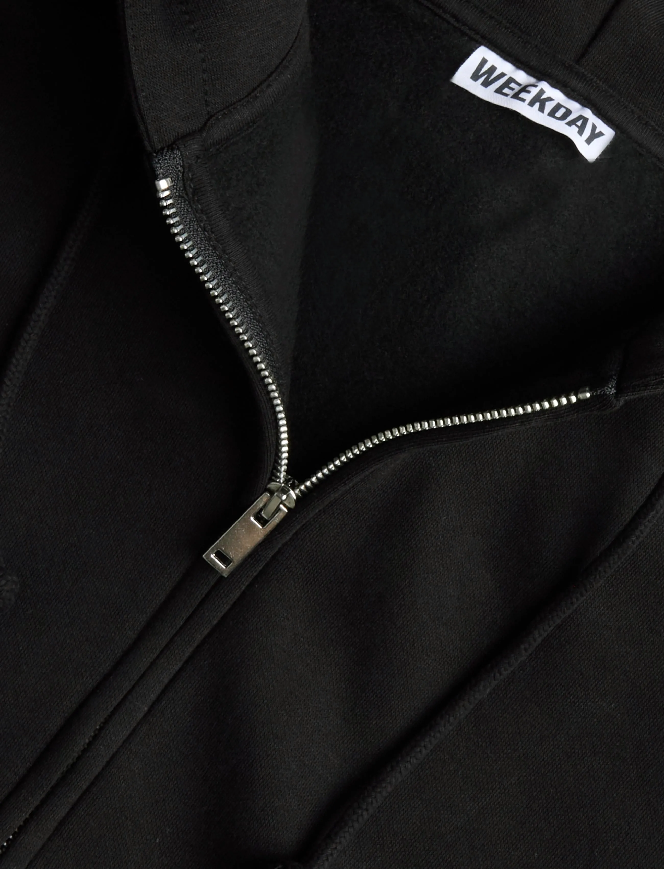 Weekday - Lotte Standard Zip Hoodie - hoodies - black - 2