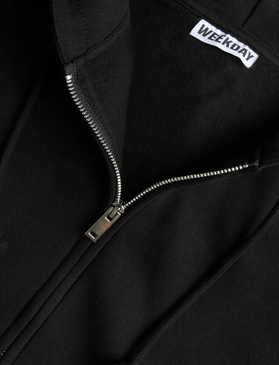 Weekday - Lotte Standard Zip Hoodie - kapuutsiga pusad - black - 2