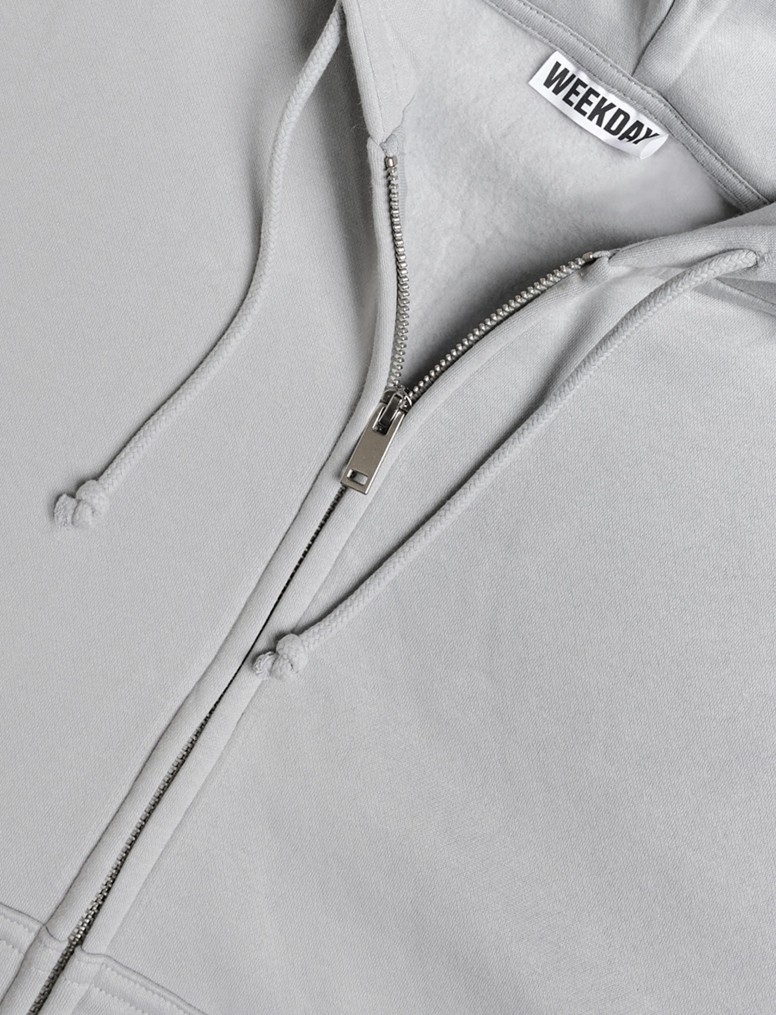 Weekday - Lotte Standard Zip Hoodie - hættetrøjer - light grey - 2