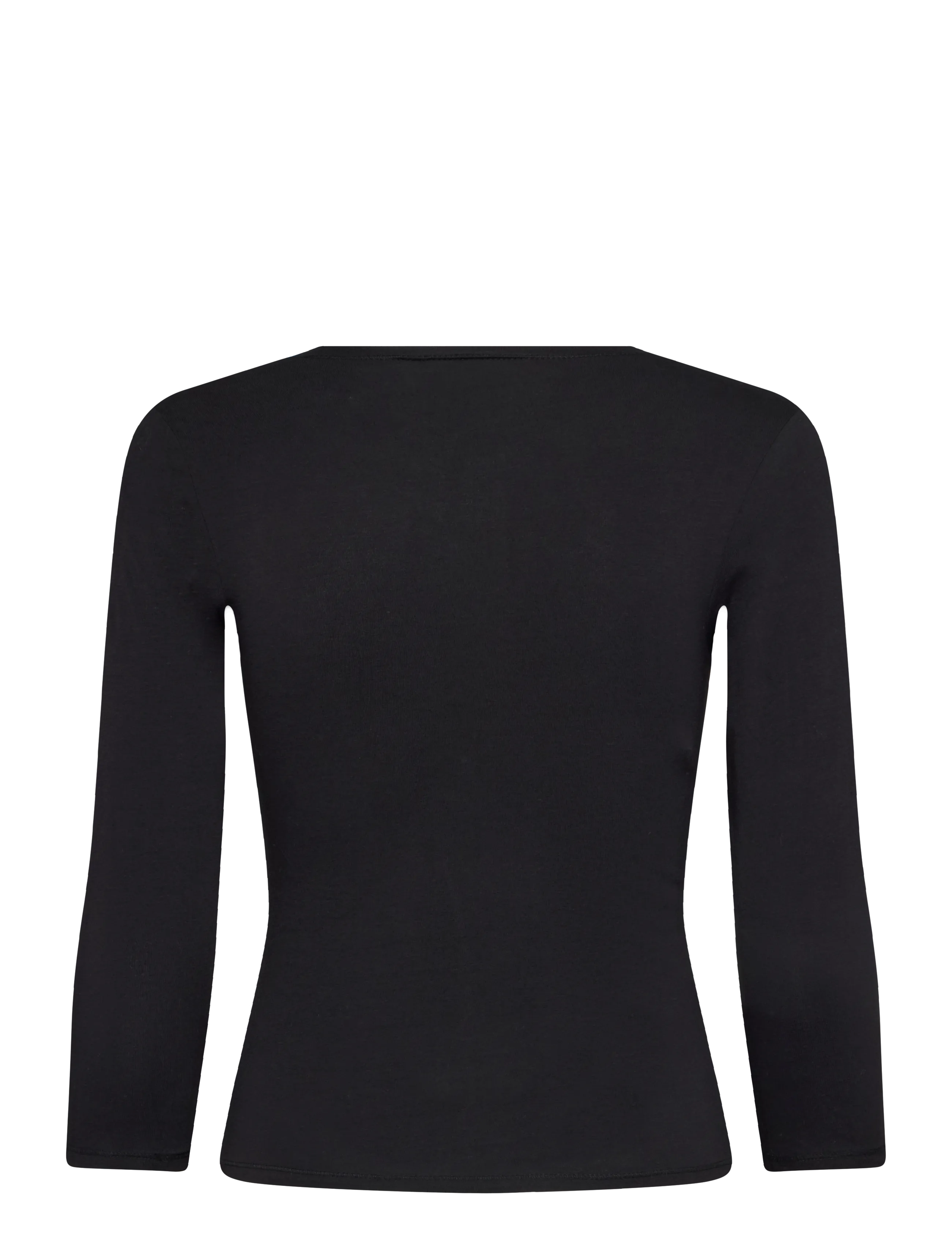 Weekday - Nessa V neck with 3/4 sleeve - langärmlige tops - black - 1