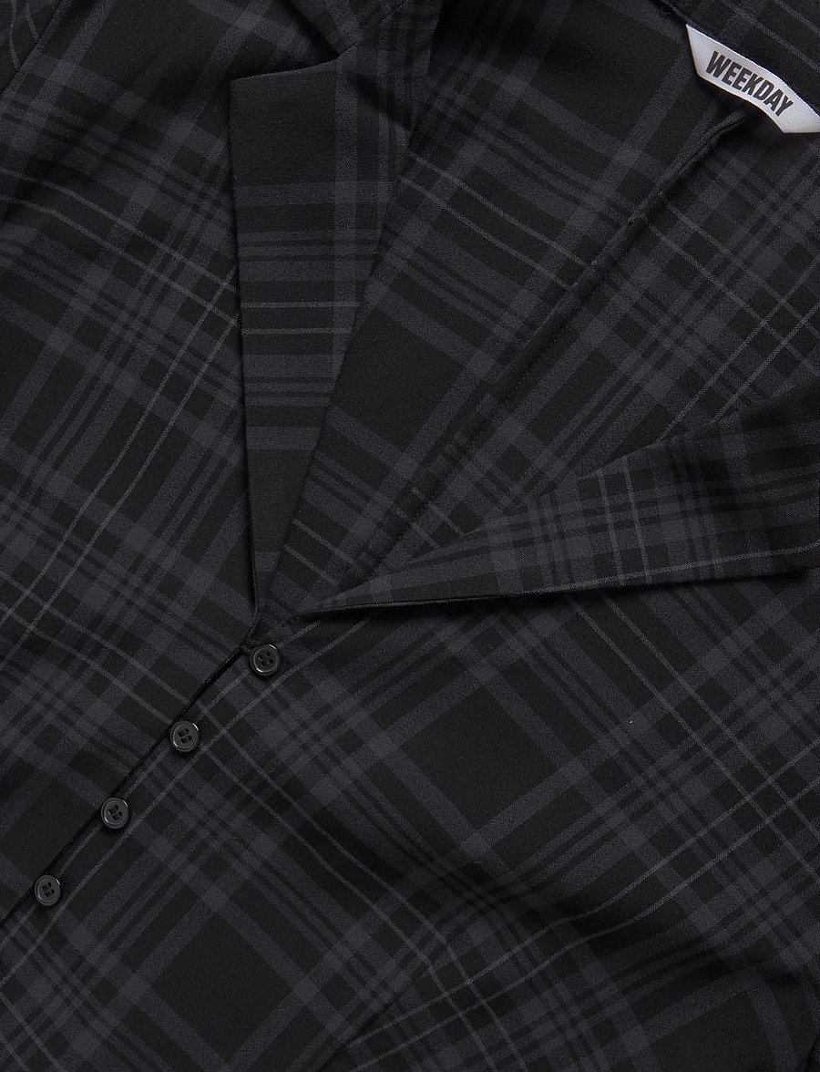 Weekday - Micke Shirt - langärmlige hemden - black/navy check - 2