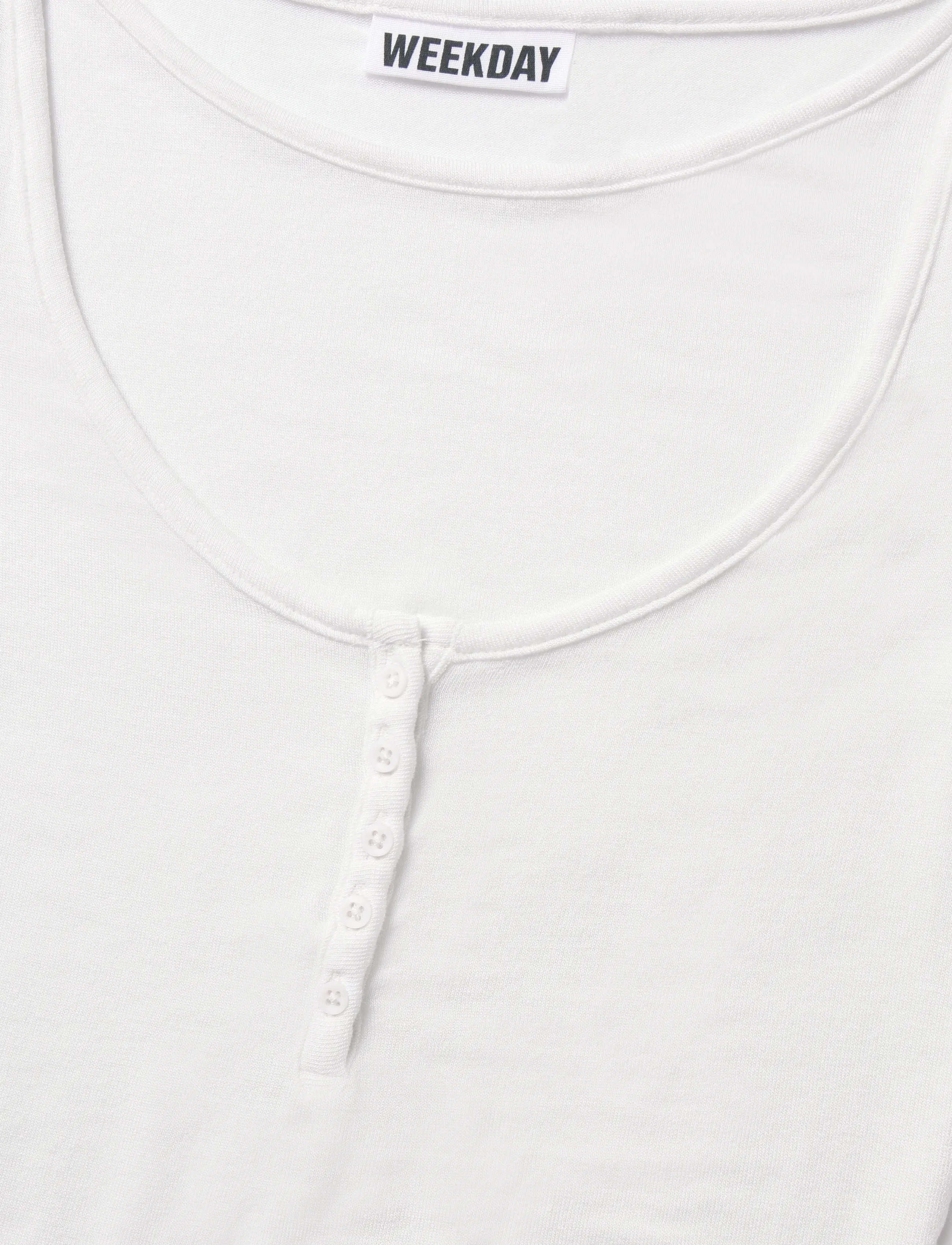 Weekday - Henley Three-Quarter Sleeve - off white - 2