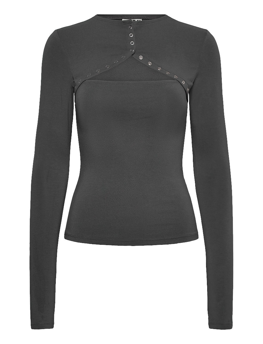 Weekday - Snap Button Bolero - kampsunid - dark grey - 0