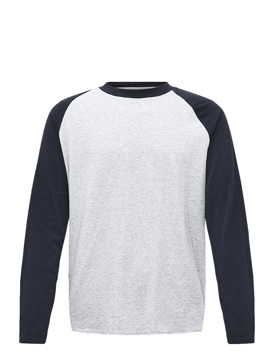 Weekday - Raglan Long Sleeve - langærmede t-shirts - grey melange dusty l - 0