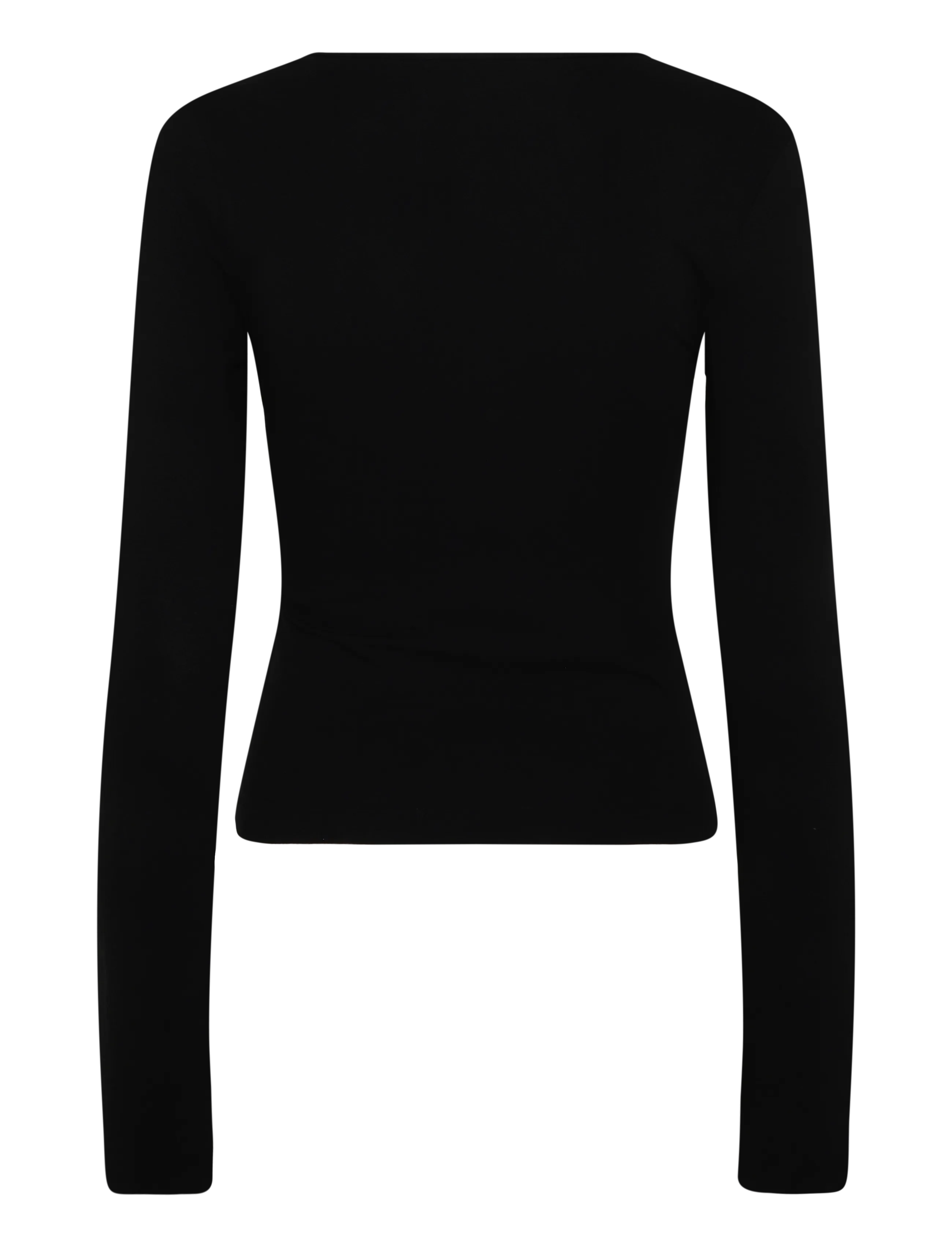 Weekday - Vinnie V-neck Slim Long Sleeve - pikkade varrukatega topid - black - 1