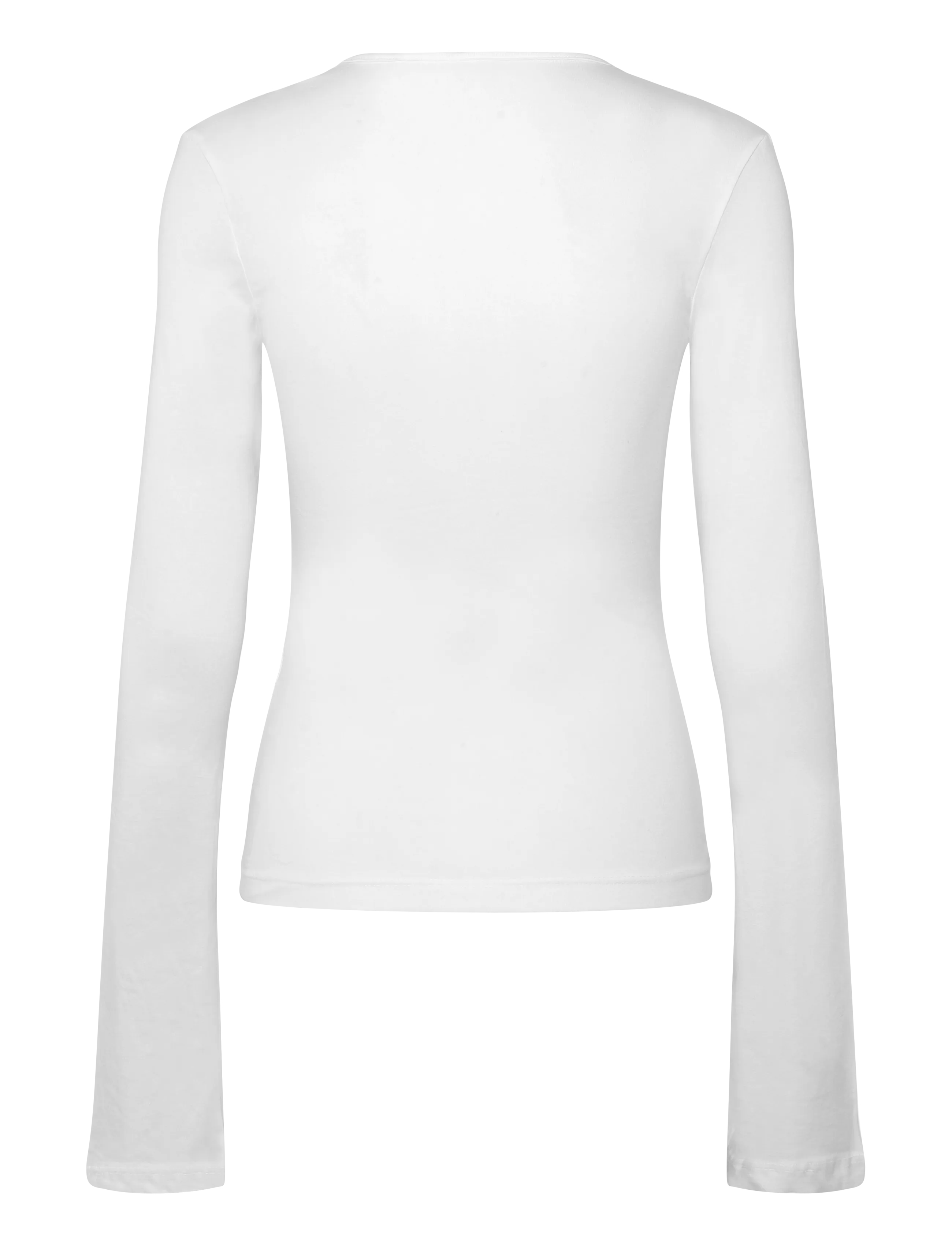 Weekday - Vinnie V-neck Slim Long Sleeve - white - 1
