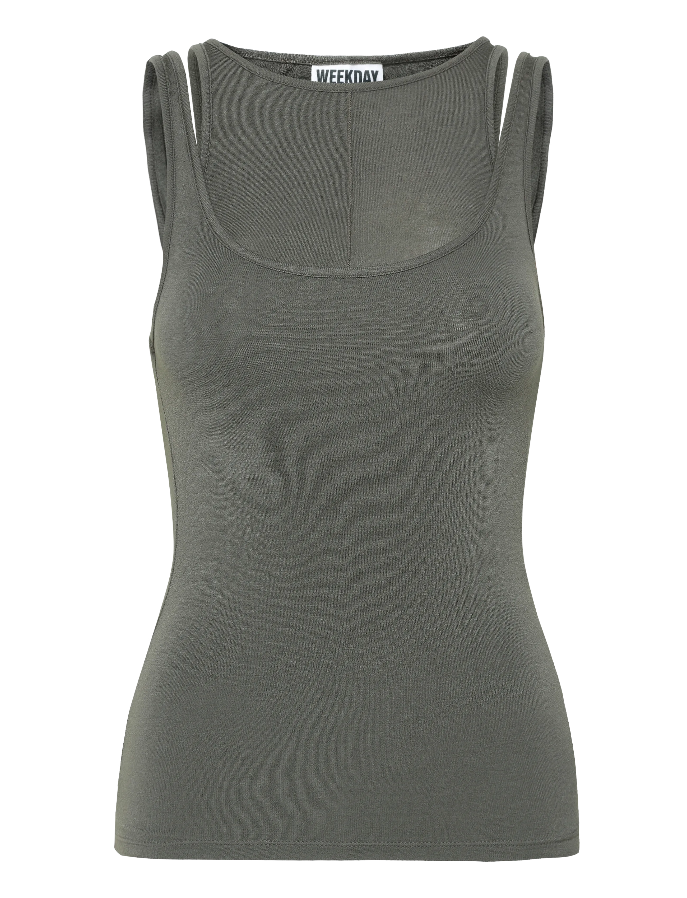 Weekday Layered Tank - Clothing - MOLE DARK / khaki/green