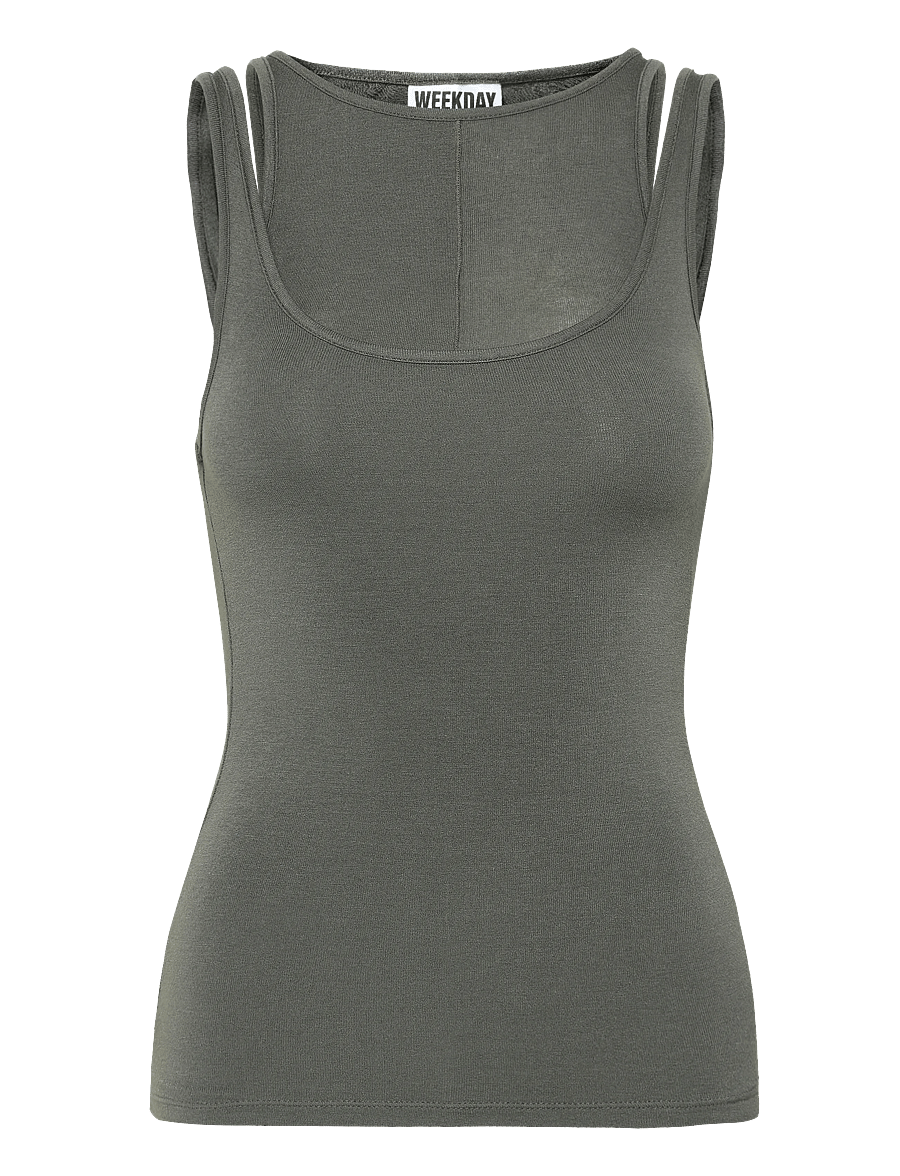 Weekday - Layered Tank - tanktops - mole dark - 0