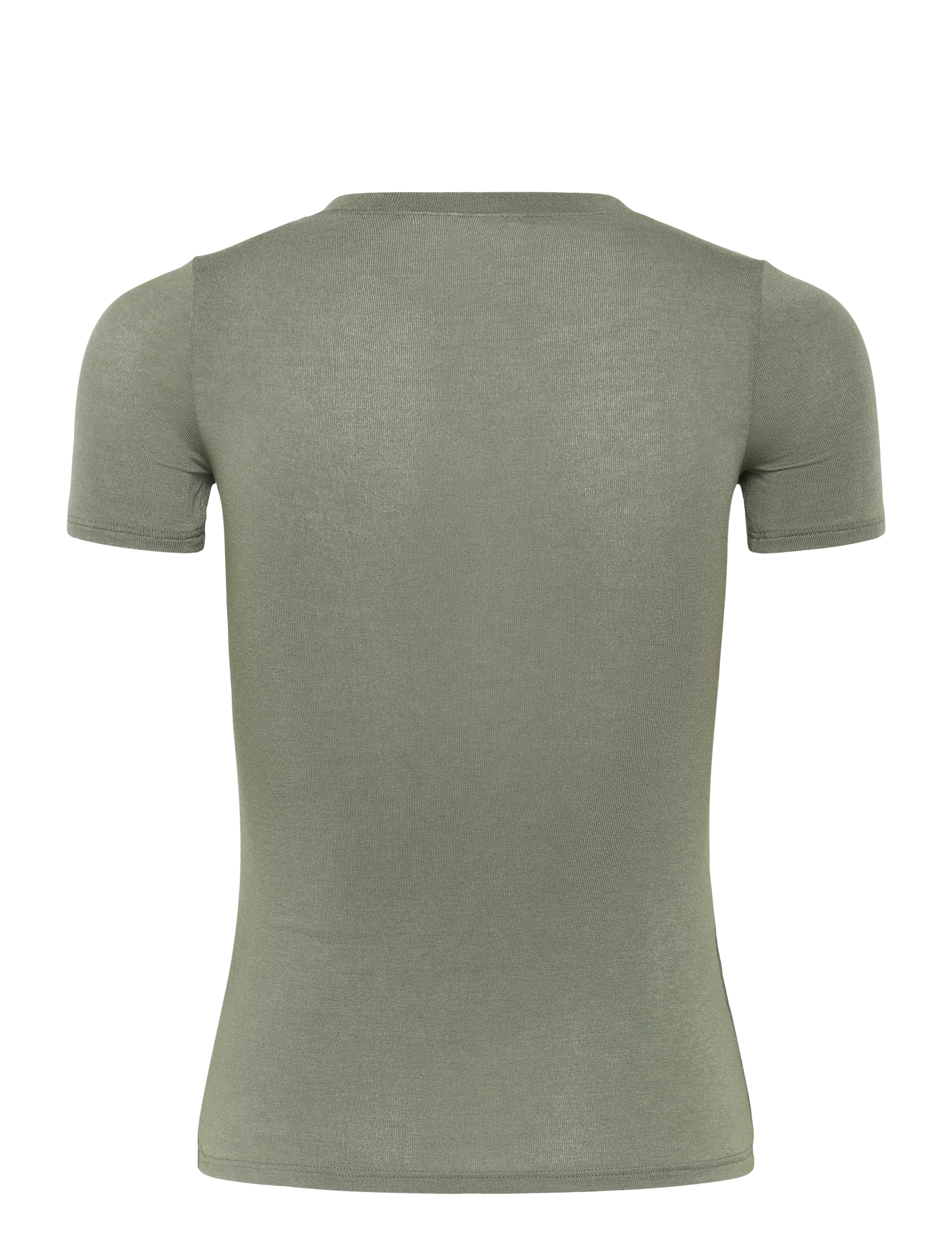 Weekday - Henley Short-sleeved Top - t-shirts - khaki green - 1