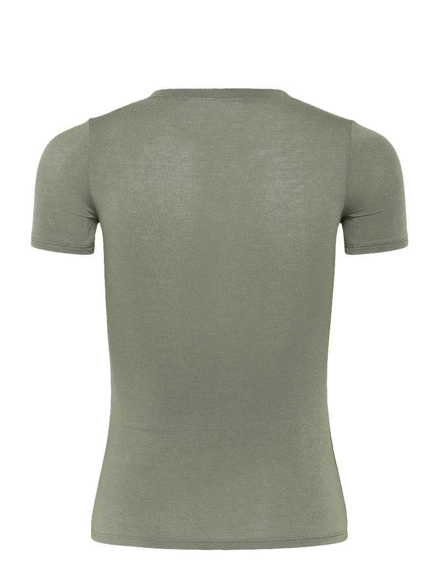 Weekday - Henley Short-sleeved Top - t-särgid - khaki green - 1