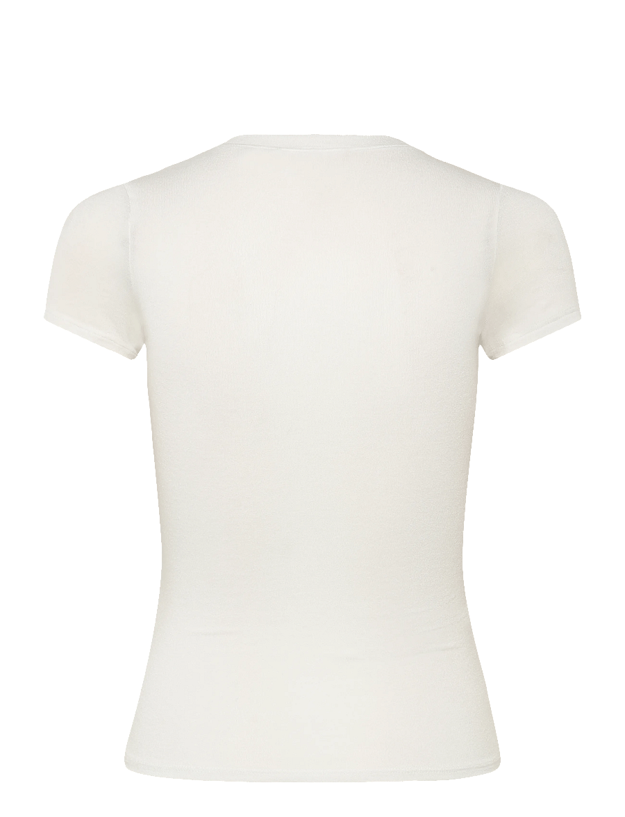 Weekday - Henley Short-sleeved Top - t-shirts - off white - 1