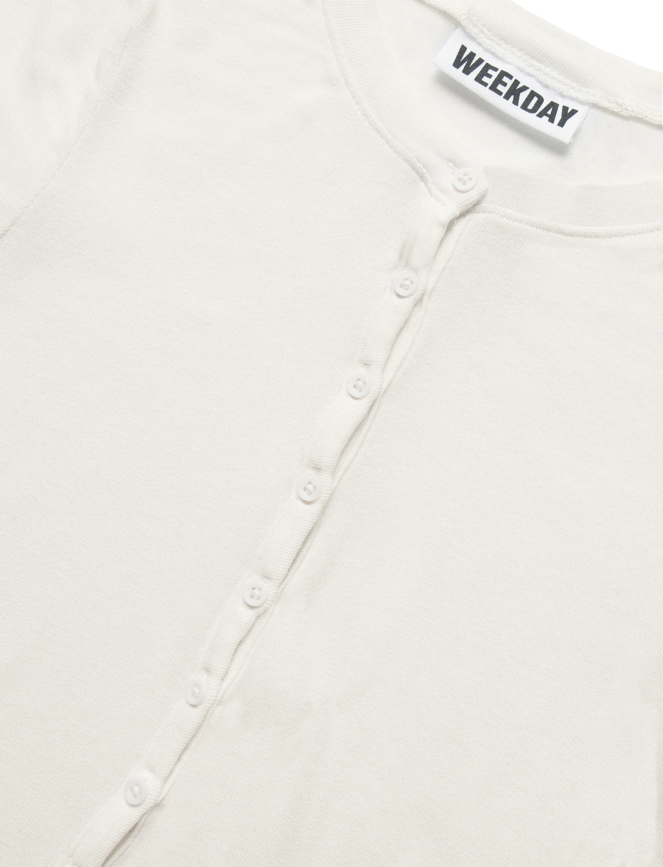 Weekday - Henley Short-sleeved Top - off white - 2