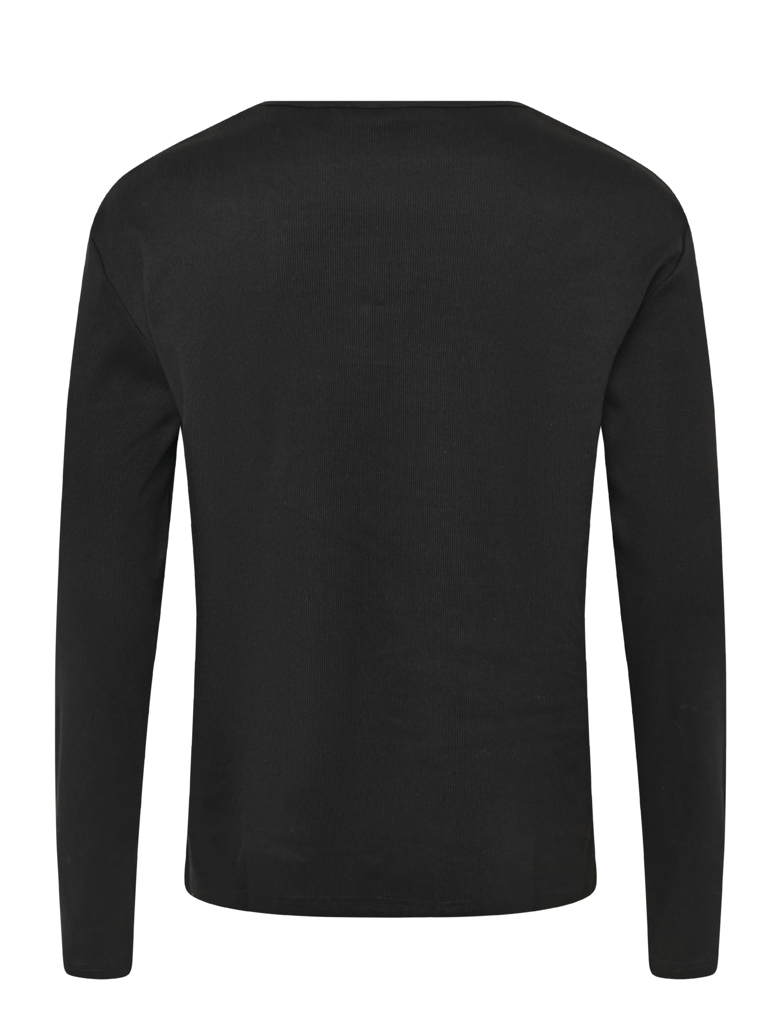 Weekday - Long-sleeved cotton henley - black - 1