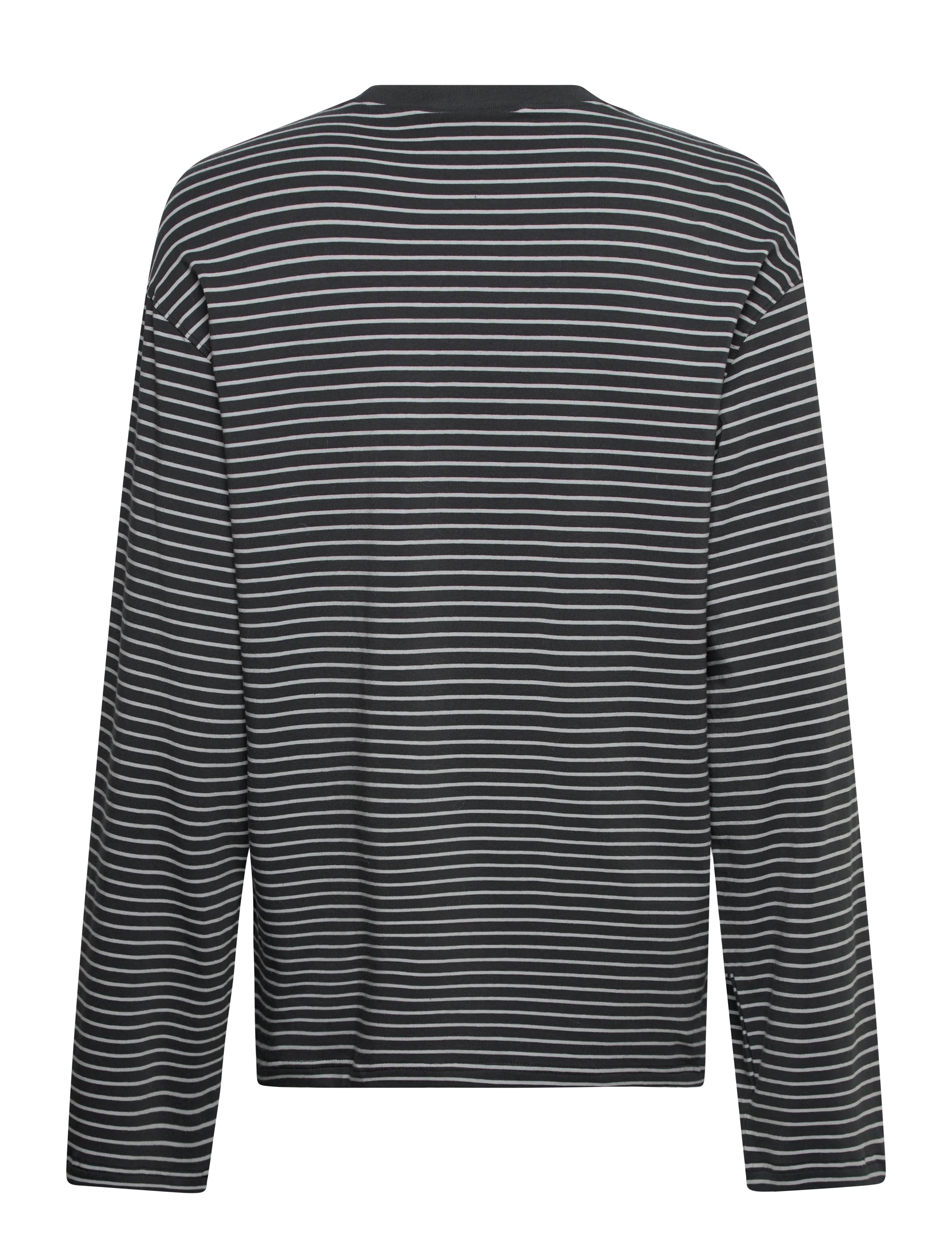 Weekday - Oversized Graphic Long Sleeve - dark grey/black stripe - 1