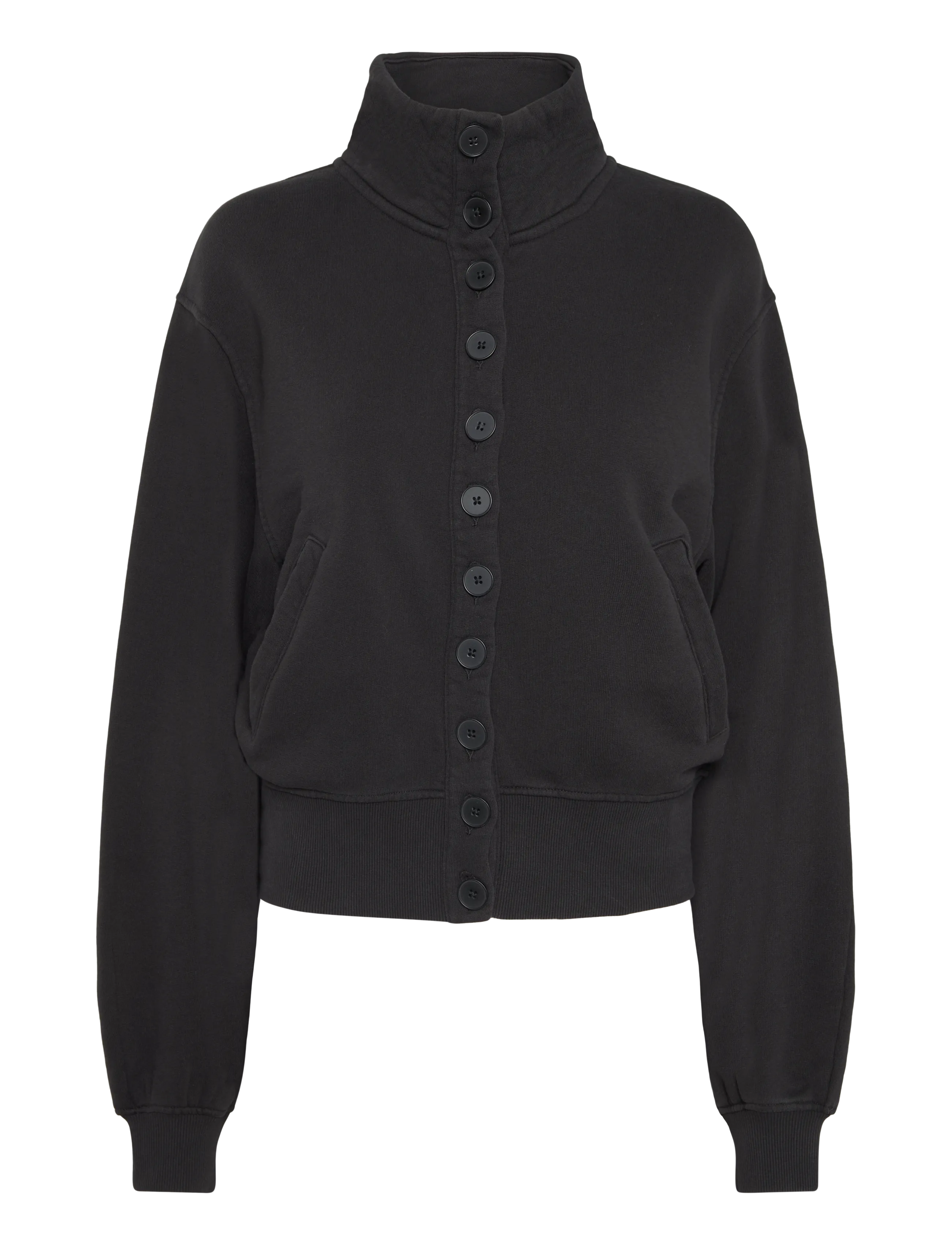 Weekday Jersey button up jacket - Jackor - BLACK / black
