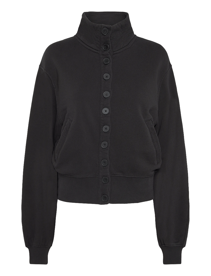 Weekday - Jersey button up jacket - tunna jackor - black - 0