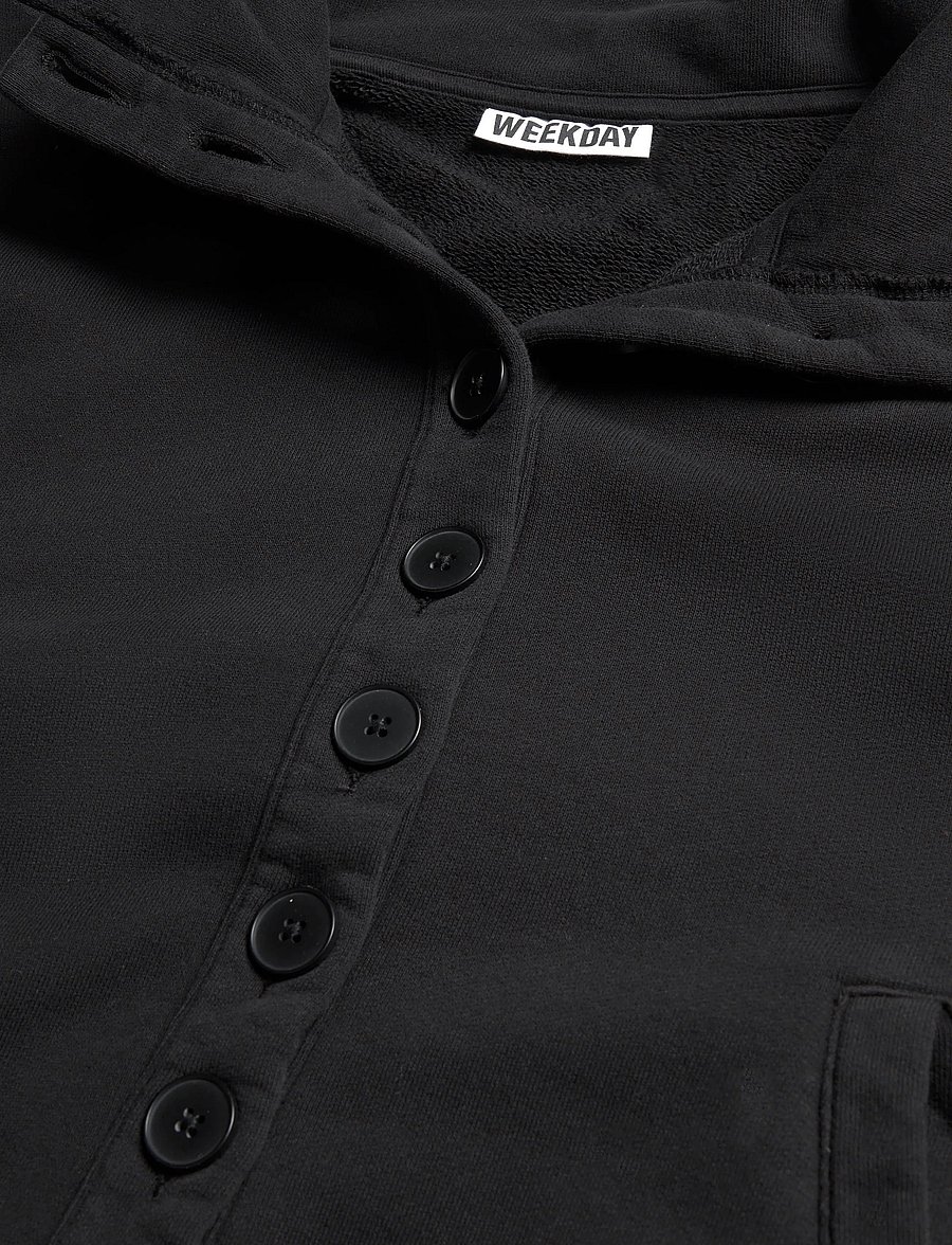 Weekday - Jersey button up jacket - tunna jackor - black - 2