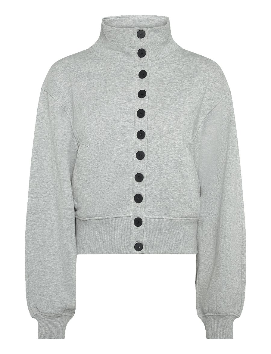 Weekday - Jersey button up jacket - leichte jacken - grey melange - 0