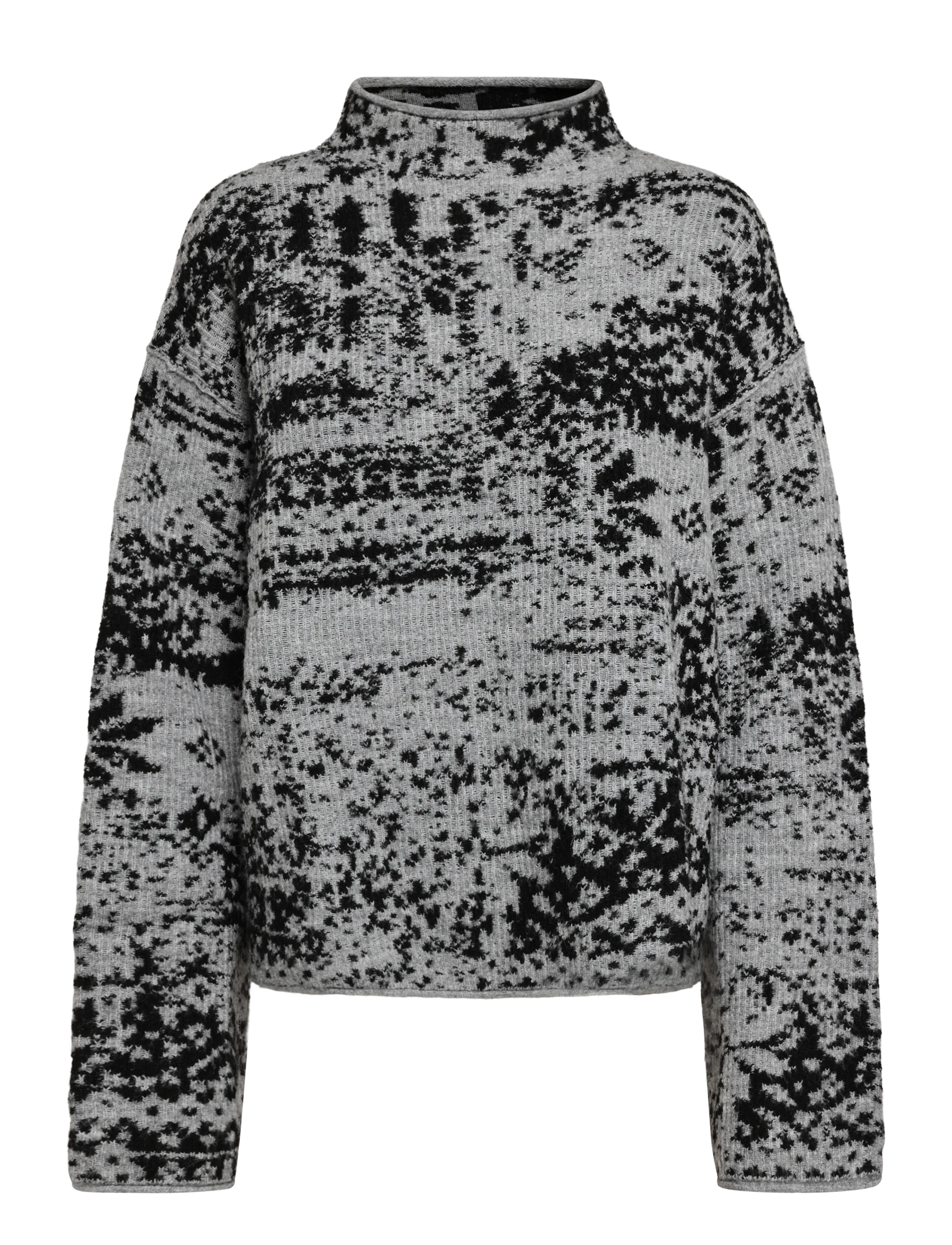 Weekday Saba Jacquard Jumper - Mode trends - BLACK & GREY / grey
