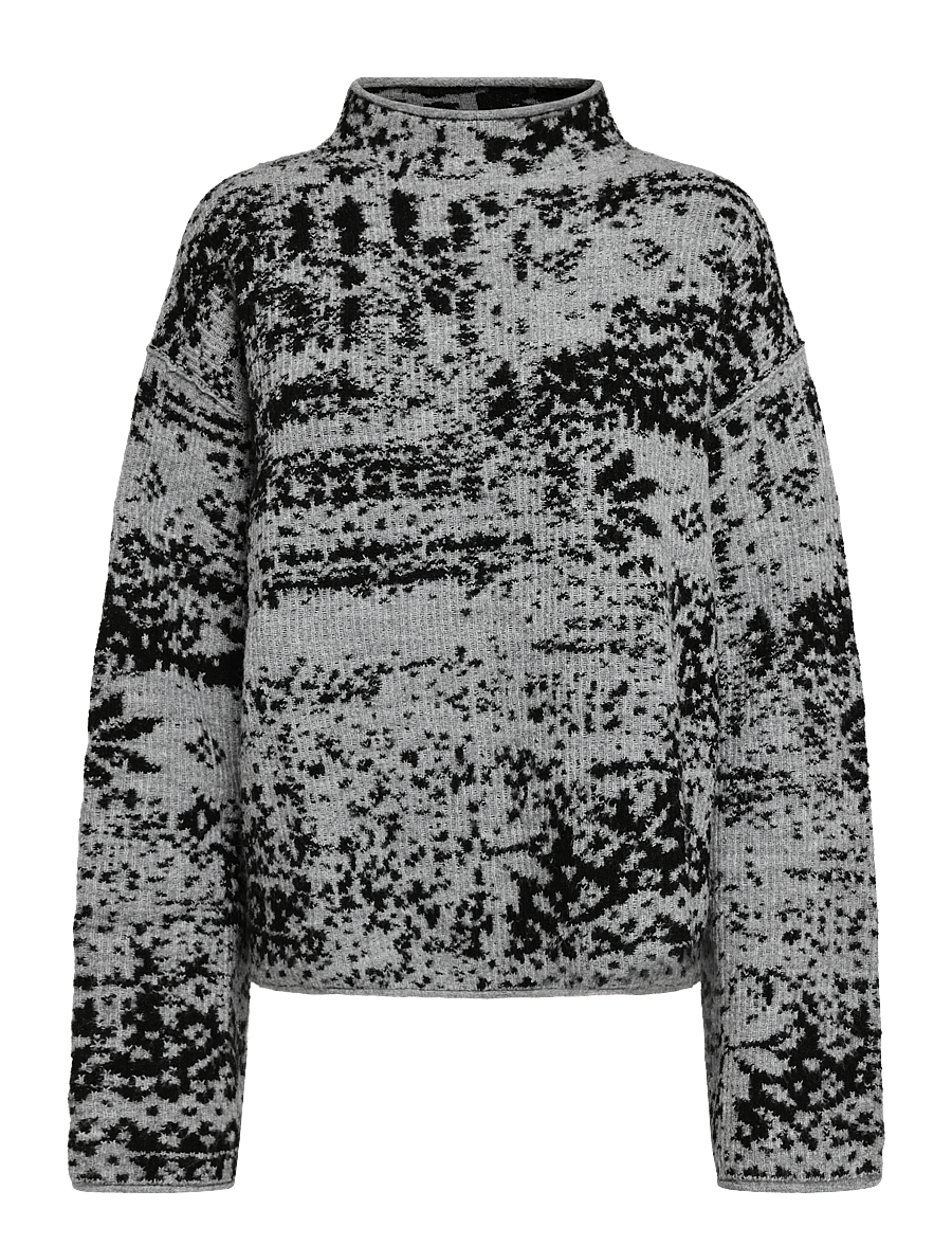 Weekday - Saba Jacquard Jumper - striktrøjer - black & grey - 0