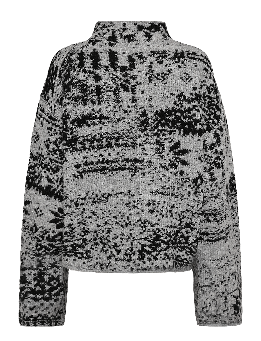 Weekday - Saba Jacquard Jumper - striktrøjer - black & grey - 1