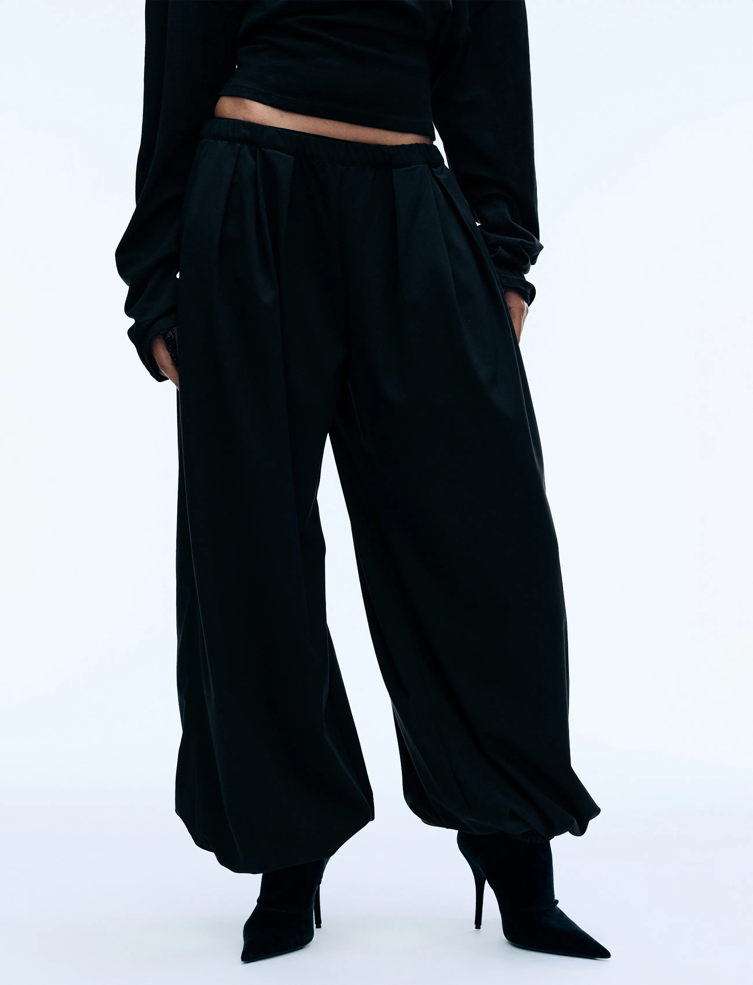 Weekday Suiting Balloon Trousers - Weekday - BLACK / black