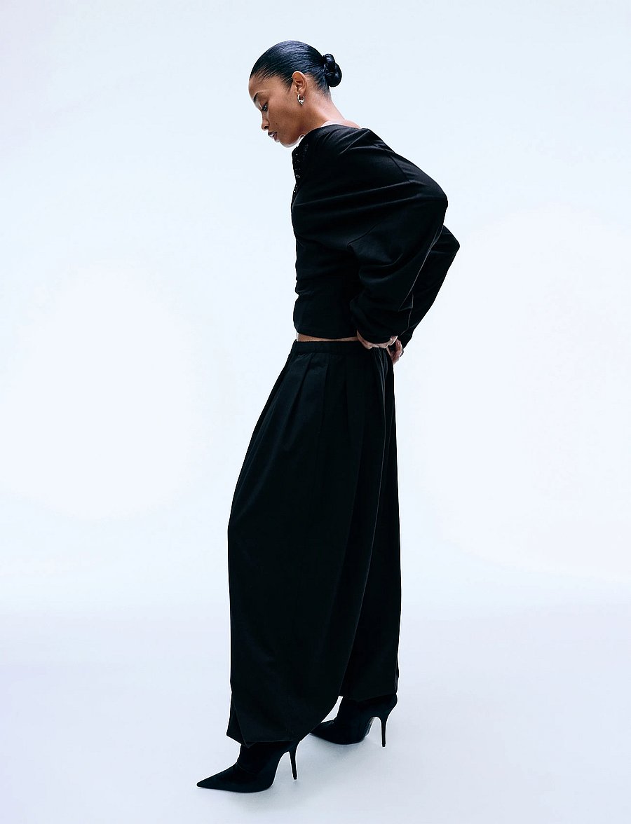 Weekday - Suiting Balloon Trousers - barrel-püksid - black - 2