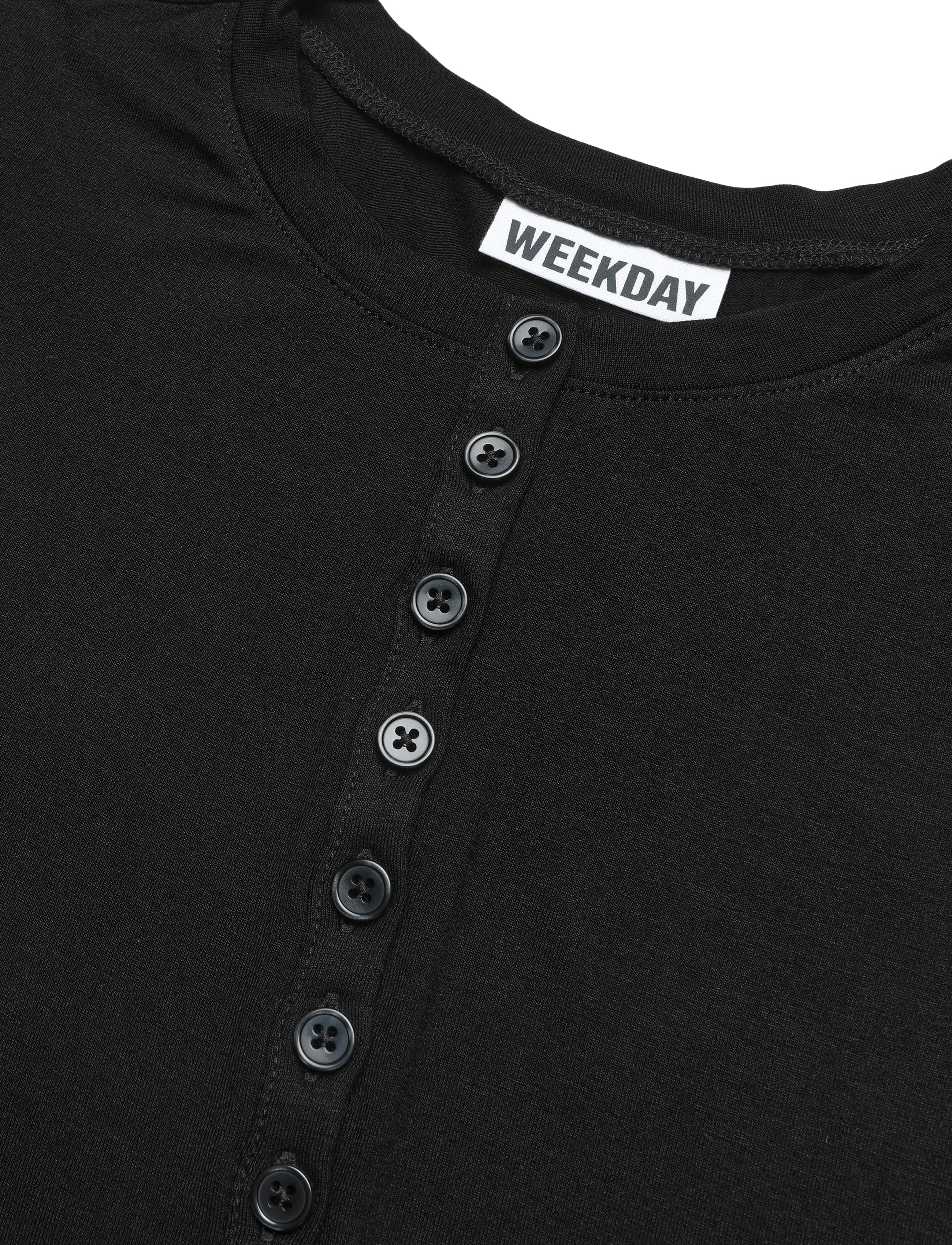 Weekday - Henley Tank Top - varrukateta topid - black - 2