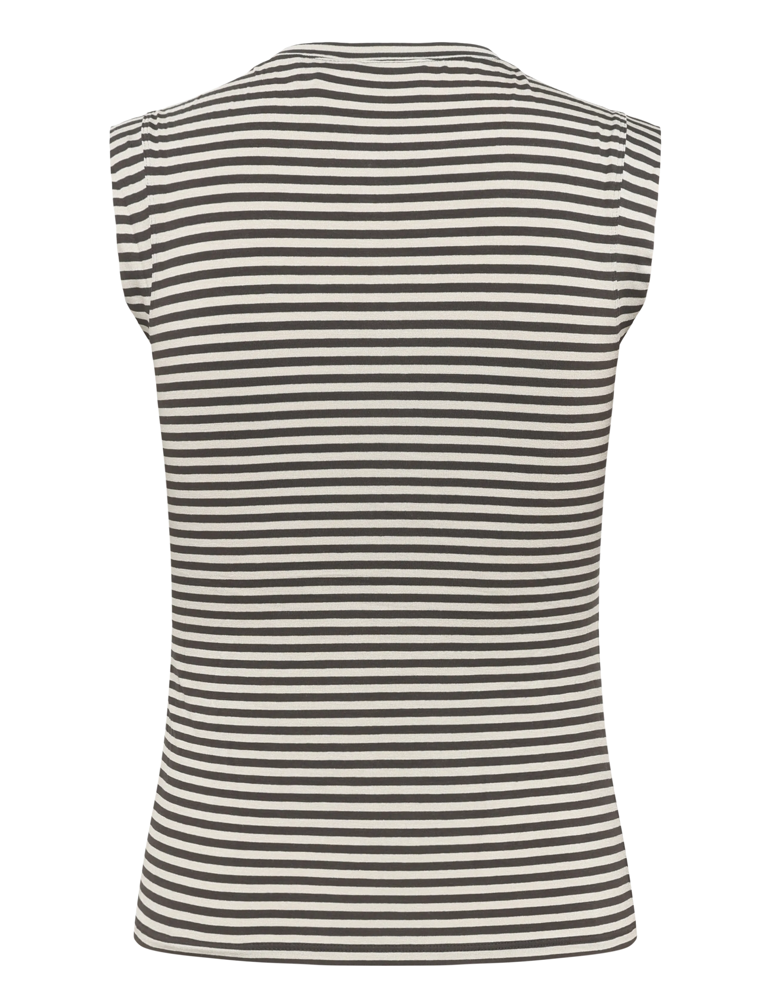 Weekday - Henley Tank Top - linnen - grey stripe - 1