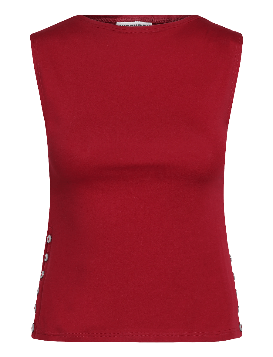 Weekday - Elodie Button Tank - tanktops - cherry red - 0