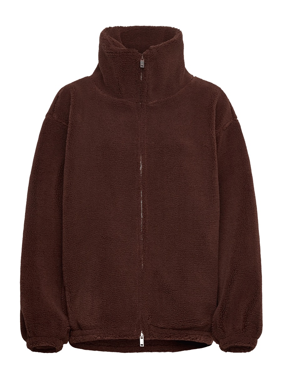 Weekday - Wren HIgh Neck Fleece - fleeces & midlayers - brown dark - 0