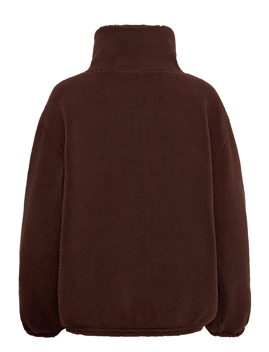 Weekday - Wren HIgh Neck Fleece - fleeces & midlayers - brown dark - 1