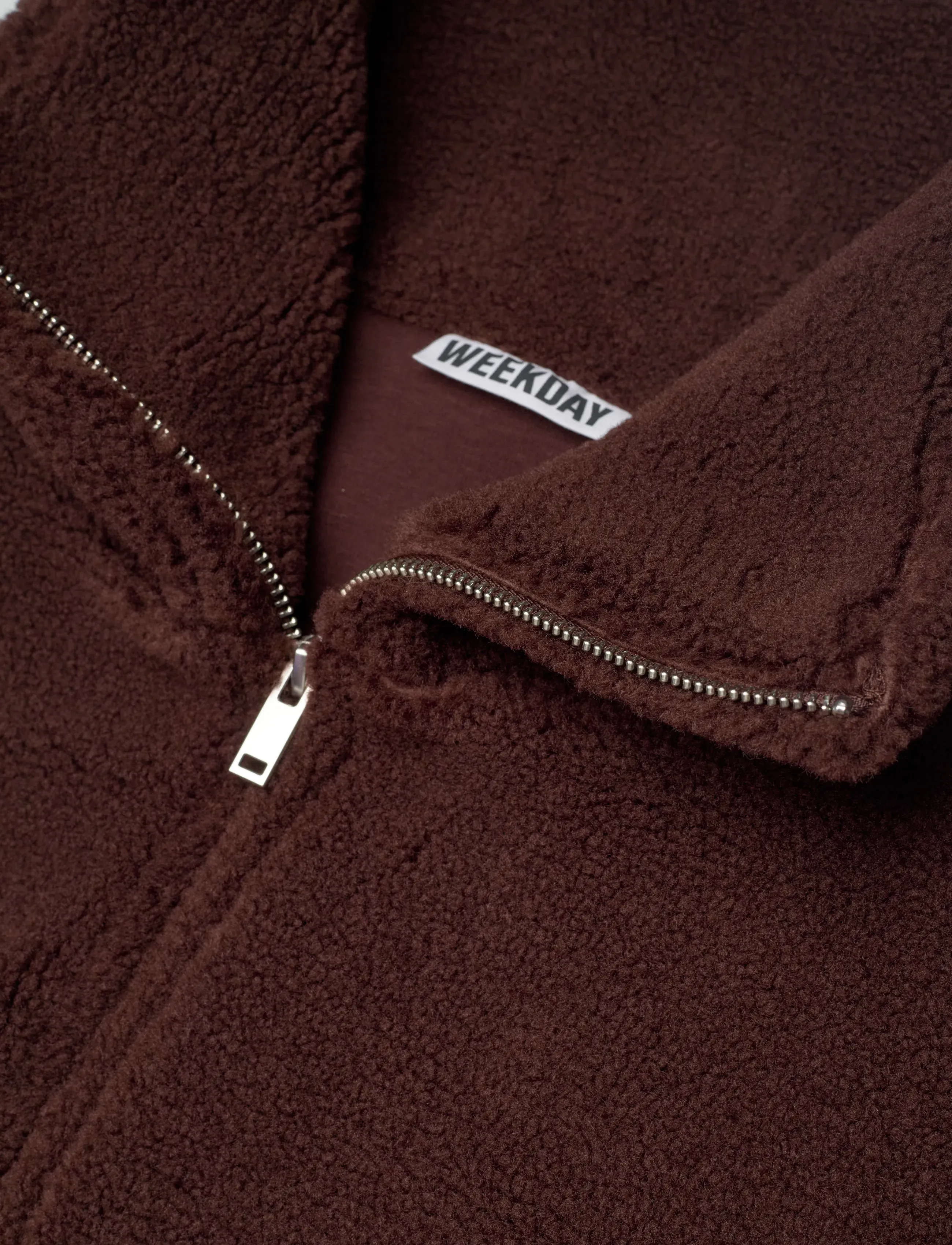 Weekday - Wren HIgh Neck Fleece - fleeces & midlayers - brown dark - 2