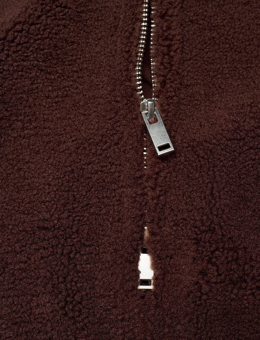 Weekday - Wren HIgh Neck Fleece - fleeces & midlayers - brown dark - 4