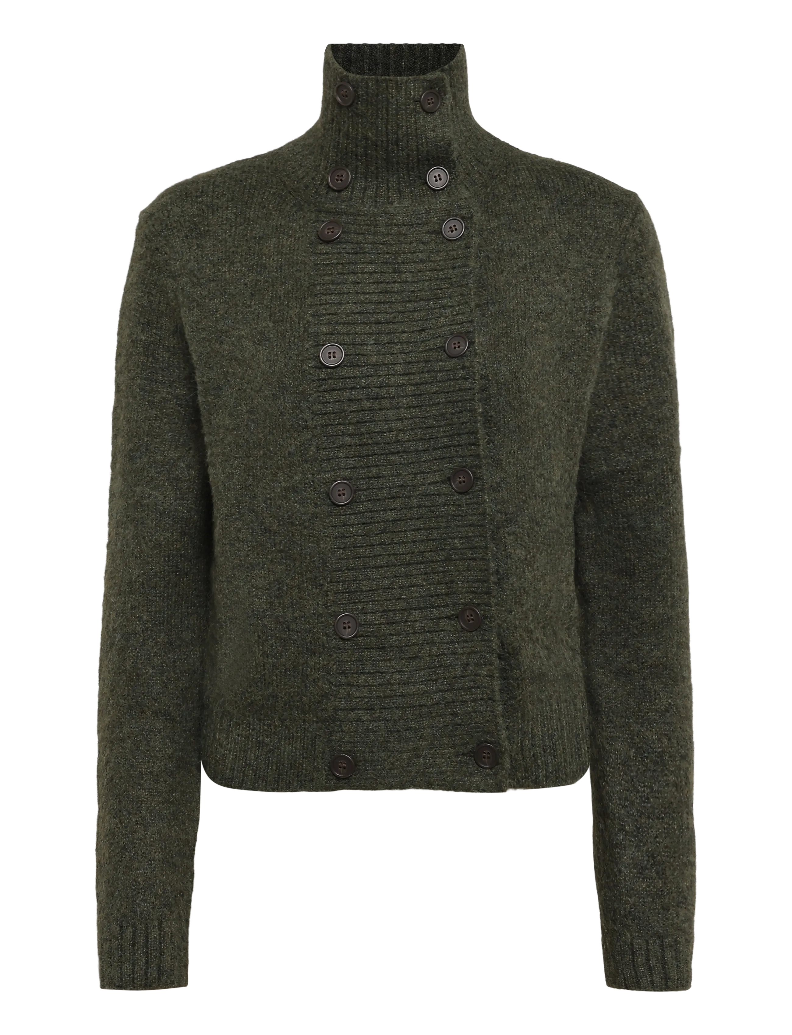 Weekday Lucille Buttoned Cardigan - Strickmode - GREEN DARK / khaki/green
