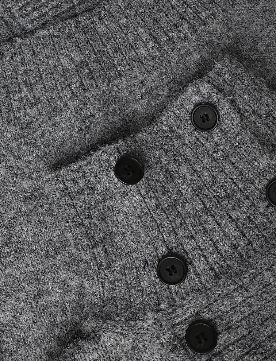 Weekday - Lucille Buttoned Cardigan - kardiganid - grey melange - 2